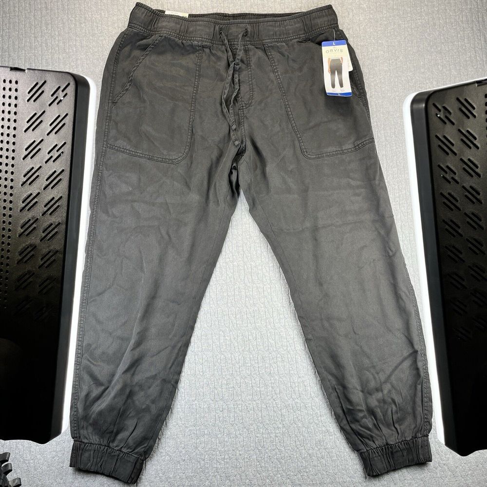 ORVIS Joggers‎ men/women (L) new with tags black drawstring stretch waste ankle